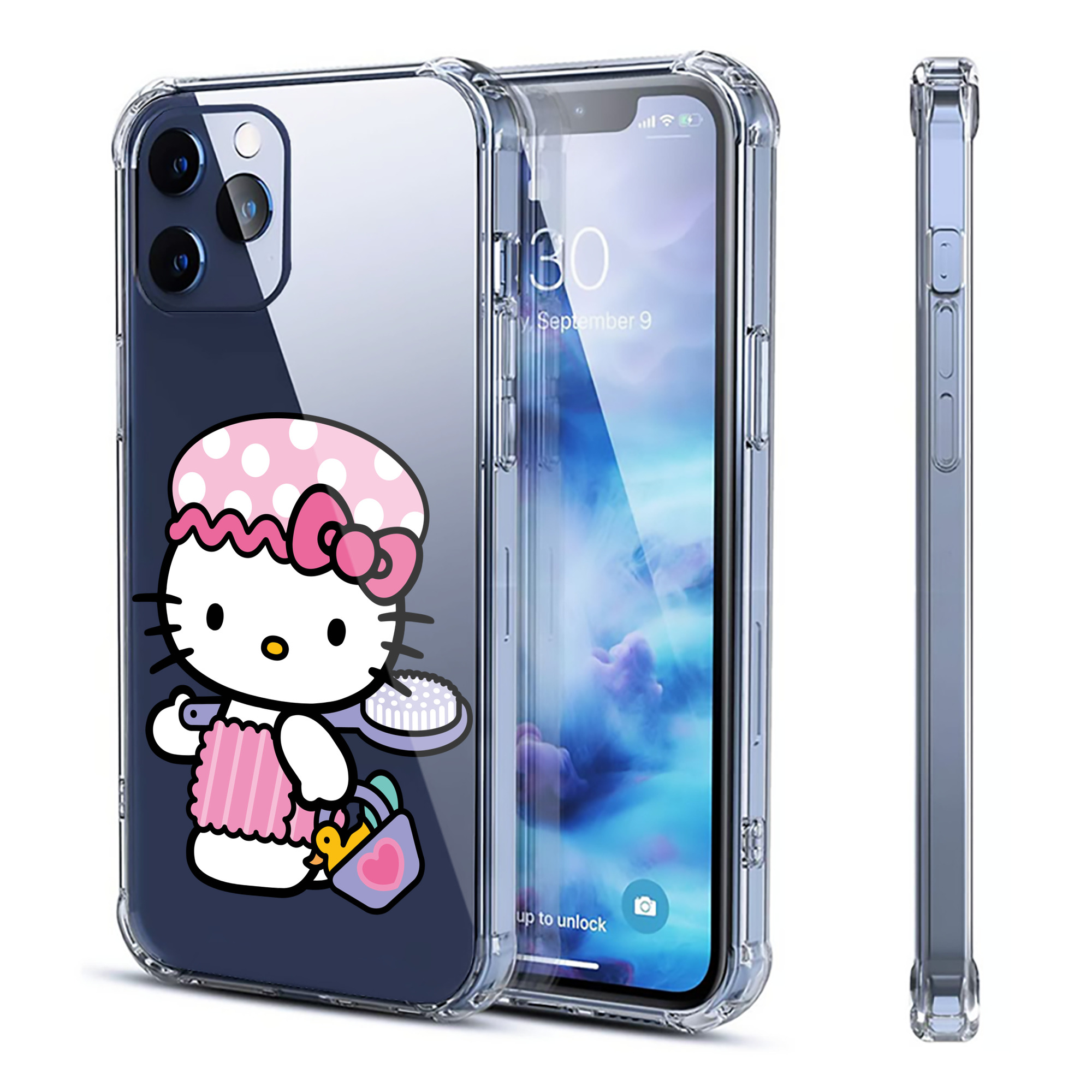 （画像用） Hello Kitty ハローキティ 【iPhone 12シリーズ対応】透明スマホケース（クリアソフトケース）